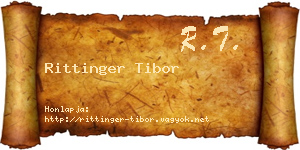 Rittinger Tibor névjegykártya
